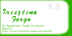 krisztina forgo business card
